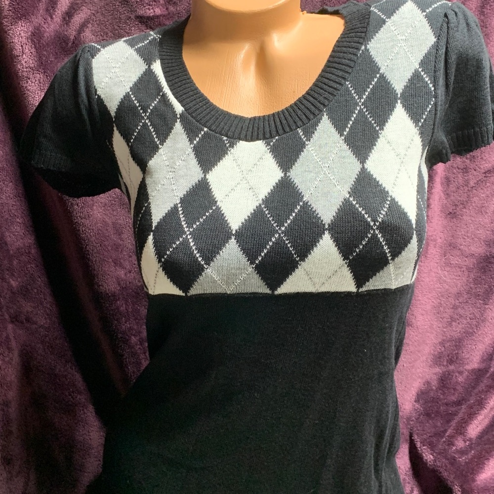 Sweater Project Dress Tunic Black and Gray M